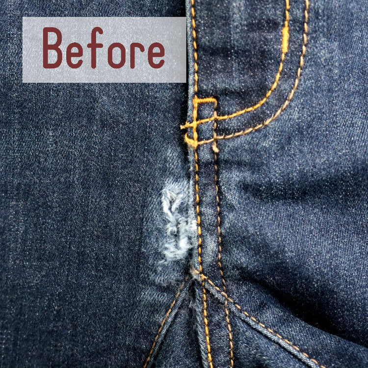 カジュアルパンツ 破れ直し ファスナー下【納期】当店到着確認後7日後発送