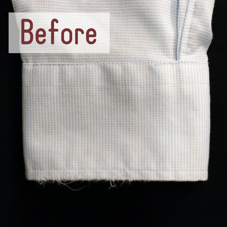 擦り切れたシャツカフス