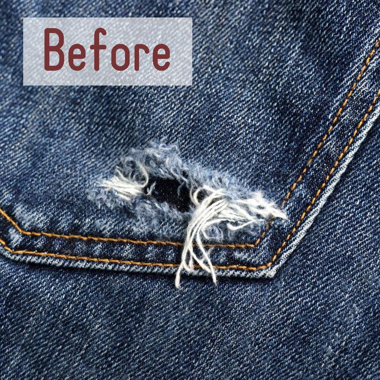 カジュアルパンツ 破れ直し 後ろポケット本体【納期】当店到着確認後7日後発送